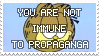 Garfield saying you are not immune to propaganda
